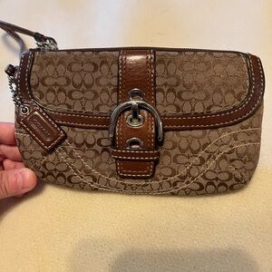 Coach Signature Brown Soho Wristlet